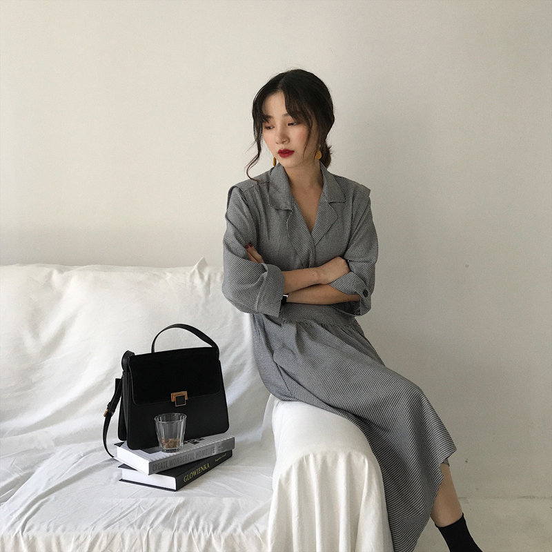 Overcoat Elegance Vintage Female Windbreaker Fashion Gentle Chic Waist-Controlled OL Loose Classic Plaid Trench Coat 210421