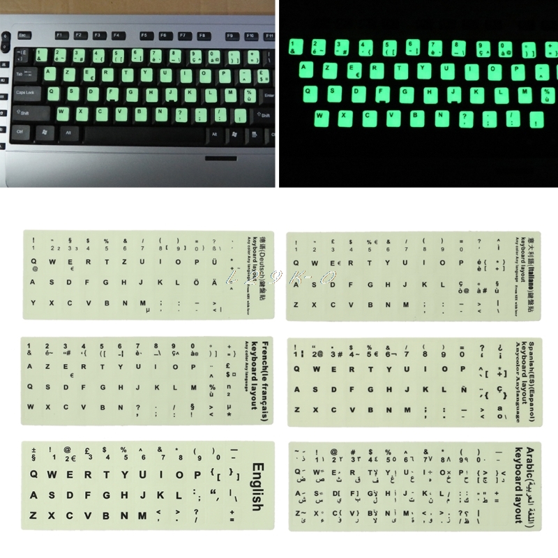 Fluorescent Keyboard Stickers Luminous Waterproof Keyboard Protective Film Laptop Accessories