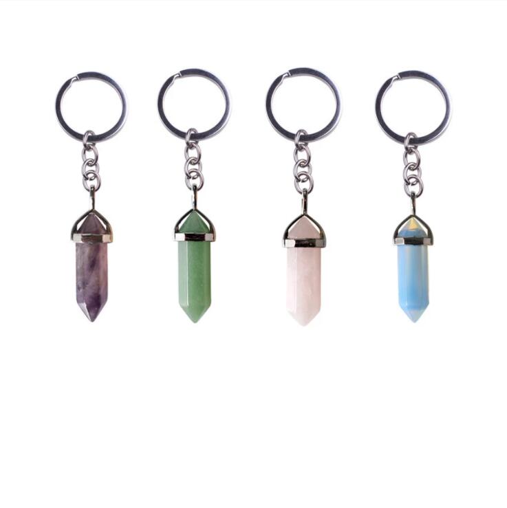 Natural Stone hexagonal prism Keychains Healing Amethyst Pink Crystal Car Decor key rings Key chain Keyholder for Women Men
Natural Stone hexagonal prism Keychains Healing Amethyst Pink Crystal Car Decor key rings Key chain Keyholder for Women Men