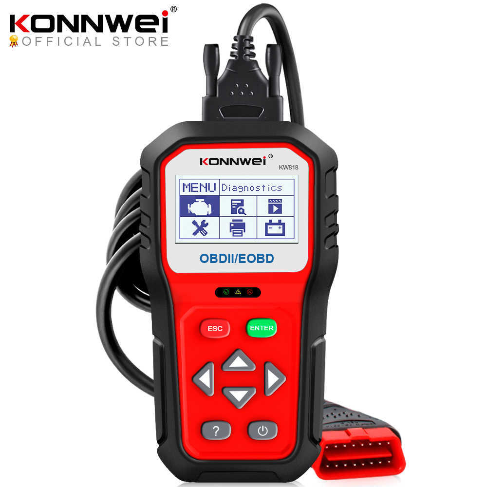 KONNWEI Diagnostic Tools KW818 Enhanced OBDII ODB2 EOBD Car Diagnostic Scanner 12V Battery Tester Check Engine Automotive Code Reader Tool
KONNWEI Diagnostic Tools KW818 Enhanced OBDII ODB2 EOBD Car Diagnostic Scanner 12V Battery Tester Check Engine Automotive Code Reader Tool