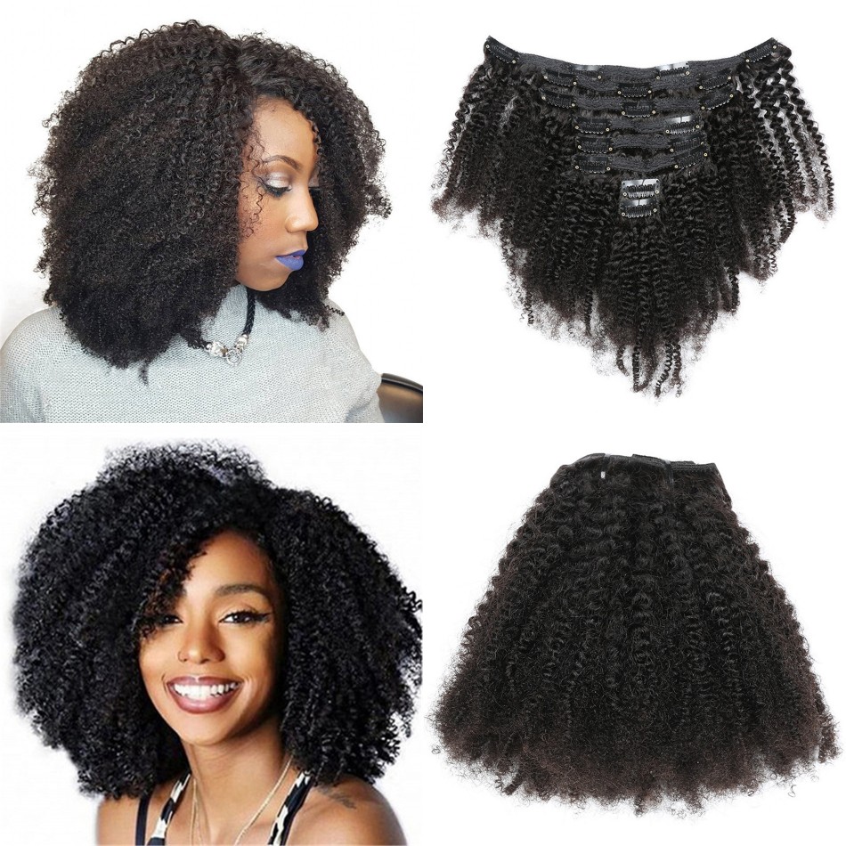 Brazilian Human Hair Clip in Extensions Afro Kinky Curly Hair Bundles for Black Women 8pcs/set 120G Remy
Brazilian Human Hair Clip in Extensions Afro Kinky Curly Hair Bundles for Black Women 8pcs/set 120G Remy