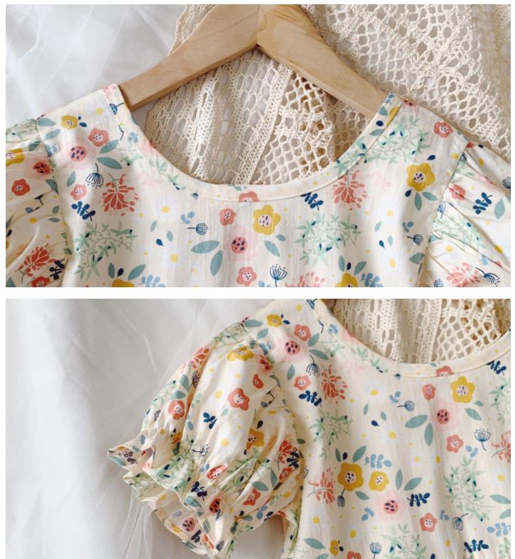 Girls floral dresses 2021 summer Korean version of baby girl children's princess dress kid clothes