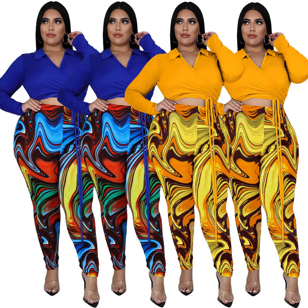 ZJFZML ZZ Women Clothing 2 Piece Set Plus Size Turn Down Collar Long Sleeve Drawstring Top+art Print Pant Dropshipping Wholesale, Blue
ZJFZML ZZ Women Clothing 2 Piece Set Plus Size Turn Down Collar Long Sleeve Drawstring Top+art Print Pant Dropshipping Wholesale, Blue