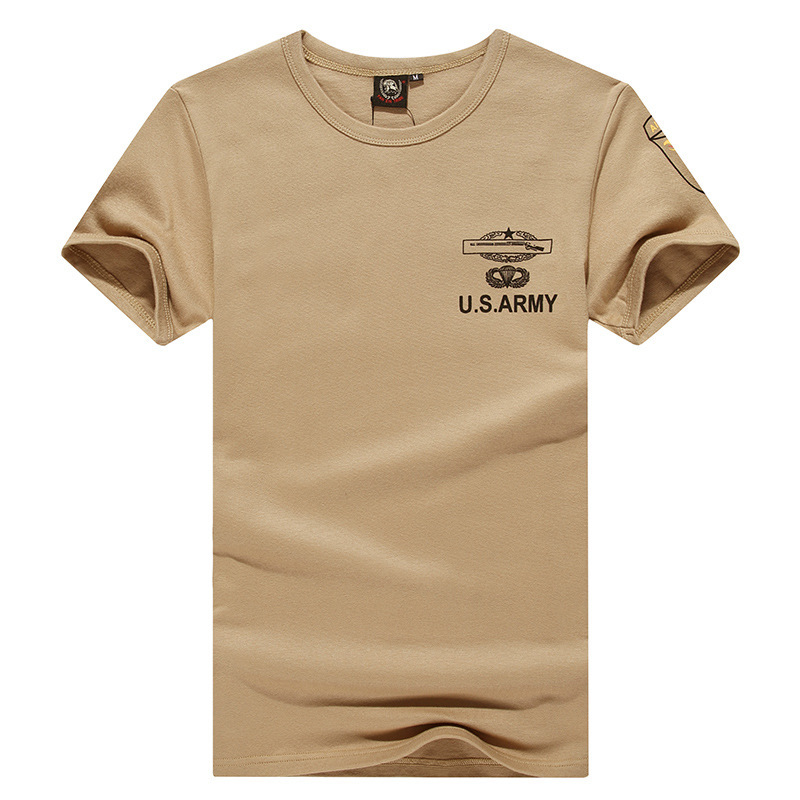 Men's Army T Shirt Summer US Military Clothing Cotton T-shirt Solid Color Short Sleeve High Quality Male Tshirt Stretch Slim Fit 210518