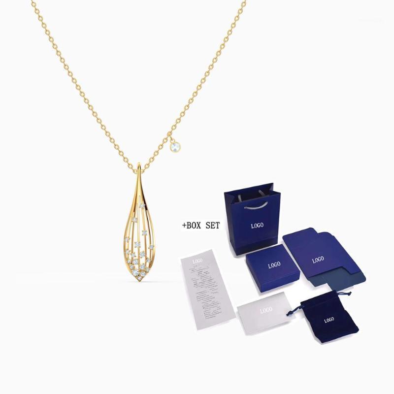 Fashion Jewelry SWA STUNNING OLIVE Pendant Leaf Shape Simple And Delicate Gold Chain Women Luxury Gift Chains