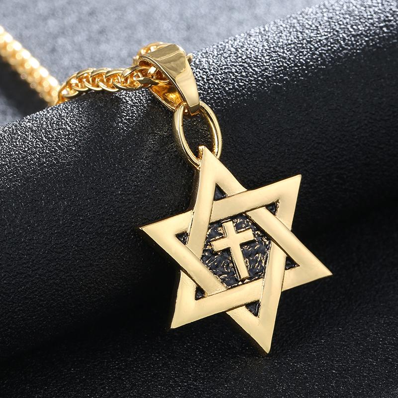 Pendant Necklaces Magen Star Of David Cross & Necklace Gold Color Women/Men Chain Israel Jewish Jewelry 55CM, Silver
Pendant Necklaces Magen Star Of David Cross & Necklace Gold Color Women/Men Chain Israel Jewish Jewelry 55CM, Silver