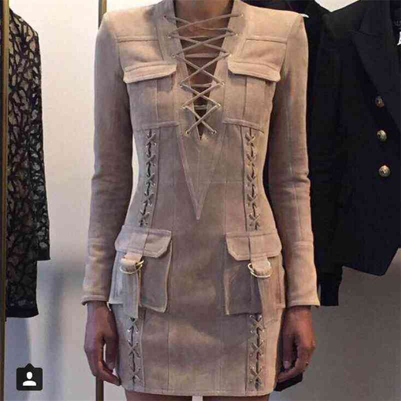 Sale HIGH QUALITY est Stylish BAROCCO Unique Runway Dress Women' Long Sleeve Deep V Lacing Vintage Faux Suede 210521, Beige
Sale HIGH QUALITY est Stylish BAROCCO Unique Runway Dress Women' Long Sleeve Deep V Lacing Vintage Faux Suede 210521, Beige