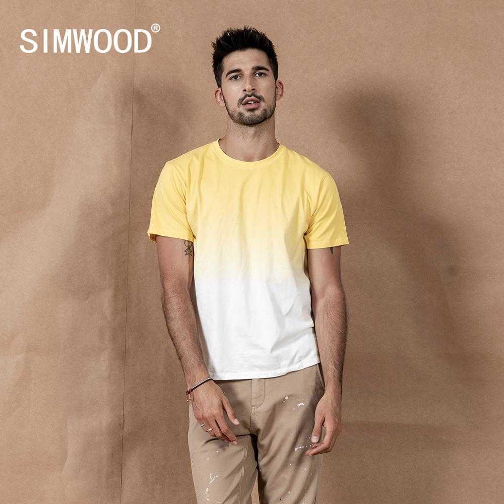 summer hang dye t-shirt contrast color 100% cotton tops causal breathable plus size Tees SI980533 210623
