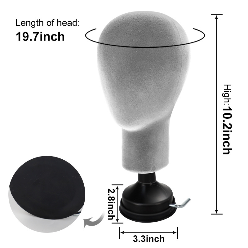 New Style Base Plate Styrofoam Mannequin Head Model Wigs Caps Glasses Display Stand Holder