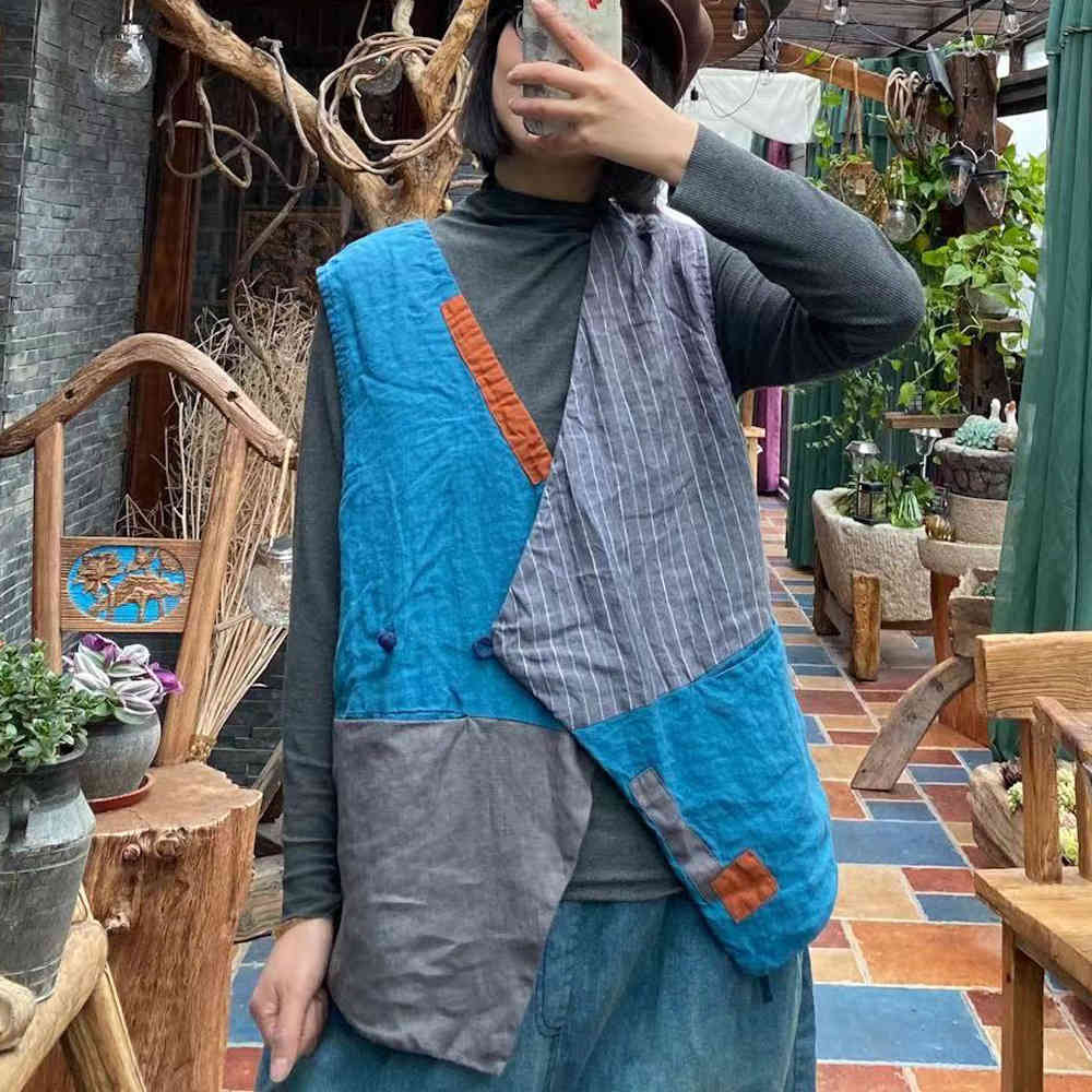 Johnature Women Patchwork Color Vests Cotton Linen Spring Coats Slingle Button V-Neck Vintage Women Clothes Vests Coats 210521, Blue
Johnature Women Patchwork Color Vests Cotton Linen Spring Coats Slingle Button V-Neck Vintage Women Clothes Vests Coats 210521, Blue