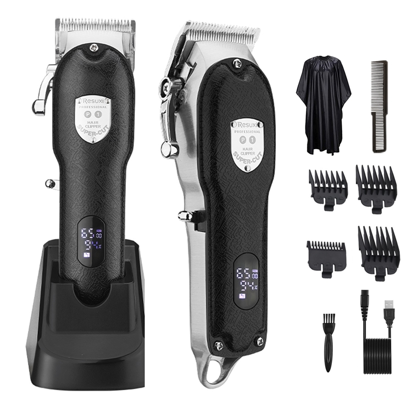 RESUXI Metal Cordless Clipper with Base ProLi Hair Trimmer Rechargeable Zero Gap Barber Cutter Men Shaver 220106
RESUXI Metal Cordless Clipper with Base ProLi Hair Trimmer Rechargeable Zero Gap Barber Cutter Men Shaver 220106