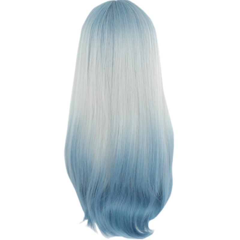 Synthetic Wigs HOUYAN Blue Gradient White Long Curly Hair Lolita Wig Cosplay Micro-curly Natural Heat-resistant