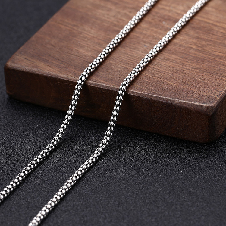 925 sterling silver ball link chain men's necklaces American European Hip-hop handmade designer punk gothic antique luxury jewelry accessories gi