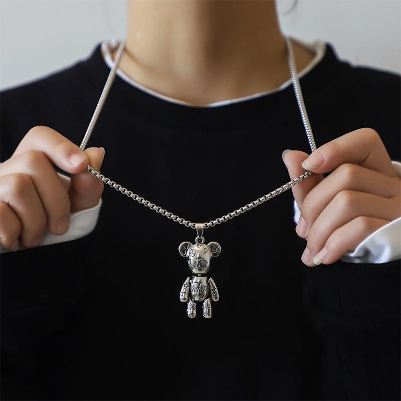 Chains Graffiti Violent Bear Can Move Necklace Female Hip-hop Trend Brand Couple Niche Sweater Chain 2021 Hiphop Jewelry, Silver
Chains Graffiti Violent Bear Can Move Necklace Female Hip-hop Trend Brand Couple Niche Sweater Chain 2021 Hiphop Jewelry, Silver