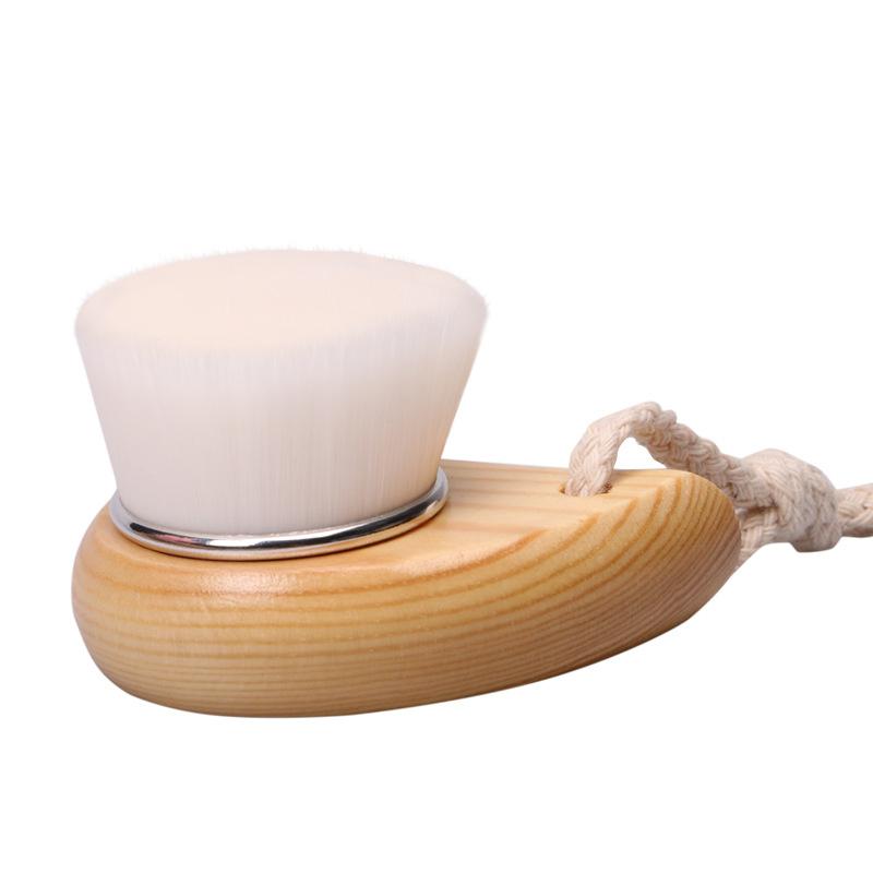 Cleansing Brush Handle Manual Wood Facial Soft Face Massager Skin Pore Clean Care Brushes Beauty Cepillo De Limpieza Facial De Madera Manual Con Reini