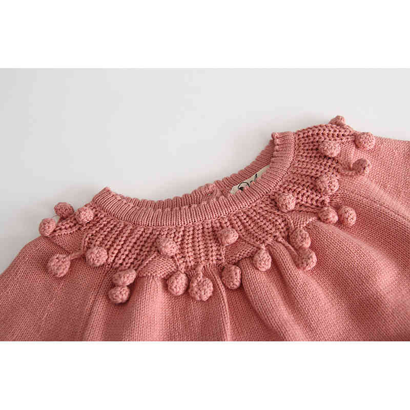Autumn Winter Baby Girl Rompers Long Sleeves Lovely Pure Color born 210429