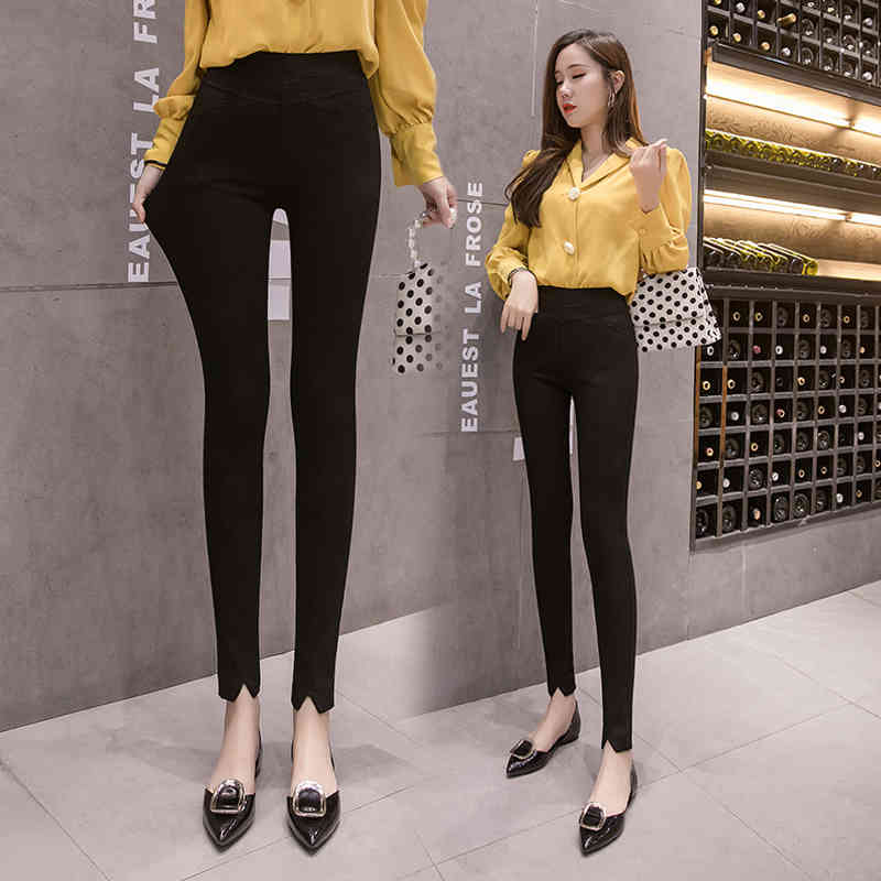Women Pencil Pants Denim Skinny Ripped Fat Plus Size Long Soft High Waist Jeans Women's Trousers Solid Slim 7749 50 210417