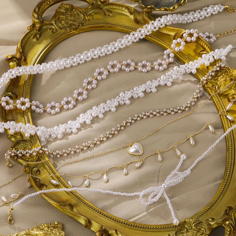 Pendant Necklaces FNIO Pearl Chain Choker Necklace For Women Collar Goth Jewellery Christmas Party Girl Halloween Chocker, Silver
Pendant Necklaces FNIO Pearl Chain Choker Necklace For Women Collar Goth Jewellery Christmas Party Girl Halloween Chocker, Silver