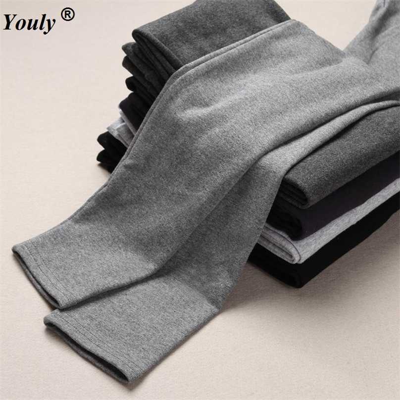 Casual Thicken Cotton Leggings Women Fall Fitness Slim Fit Ankle Length Lable High Elastic Pants Female Plus Size 211215