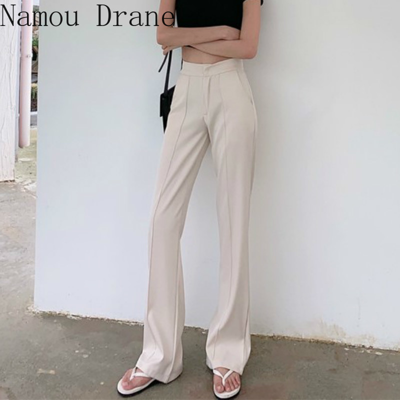 Korean chic Simple Joker High Waist Casual Pants Women's Autumn Straight Micro Horn Sweeping 210429, Black
Korean chic Simple Joker High Waist Casual Pants Women's Autumn Straight Micro Horn Sweeping 210429, Black