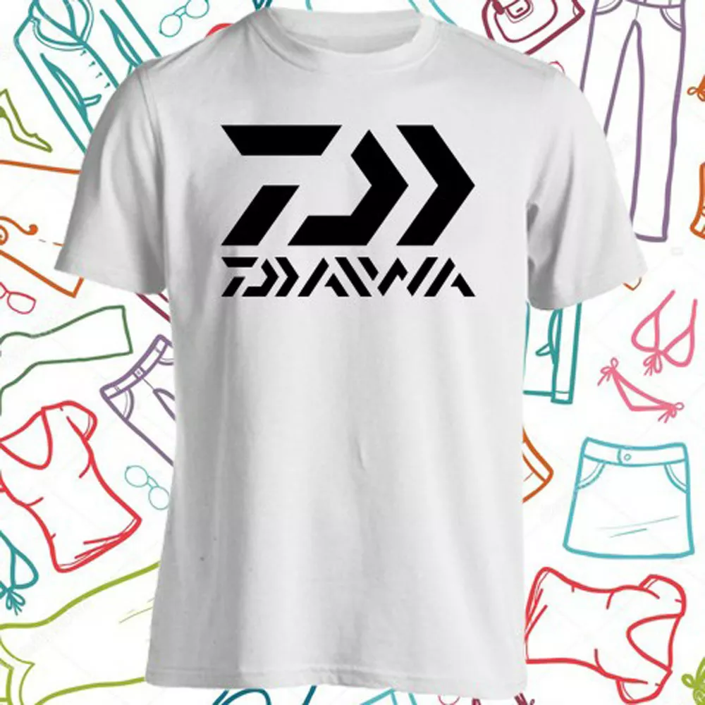 Daiwa Fishing Logo Men's White T-Shirt Size S to 3XL