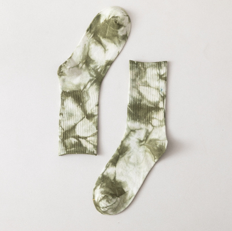 New Fashion Couples Men and Women Socks Cotton Colorful Vortex Tie-dye Harajuku HipHop Skateboard Funny Happy Weed Tube Socks
