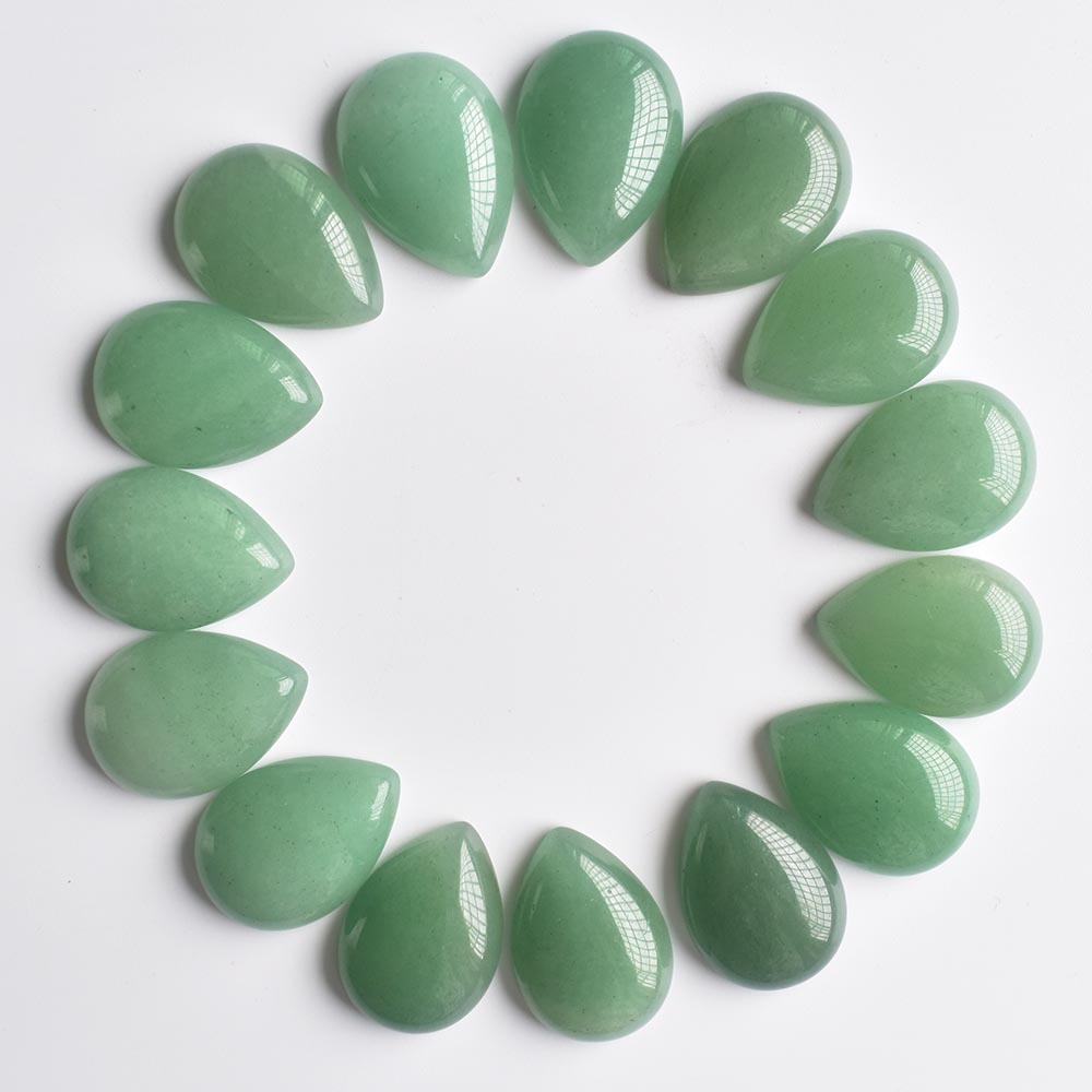 Natural stone 18x25mm water drop Loose Beads opal Rose Quartz Tiger's Eye turquoise Cabochons Flat Back for necklace ring earrrings jewelry acces