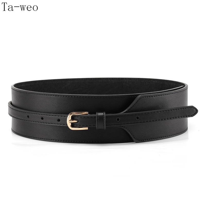 Women Dress Belt, Fashion Coat Leather Belt For Women, Pin Buckle Cowhide Leather Women Belts, Mid-waisted Wide Belt 210407
