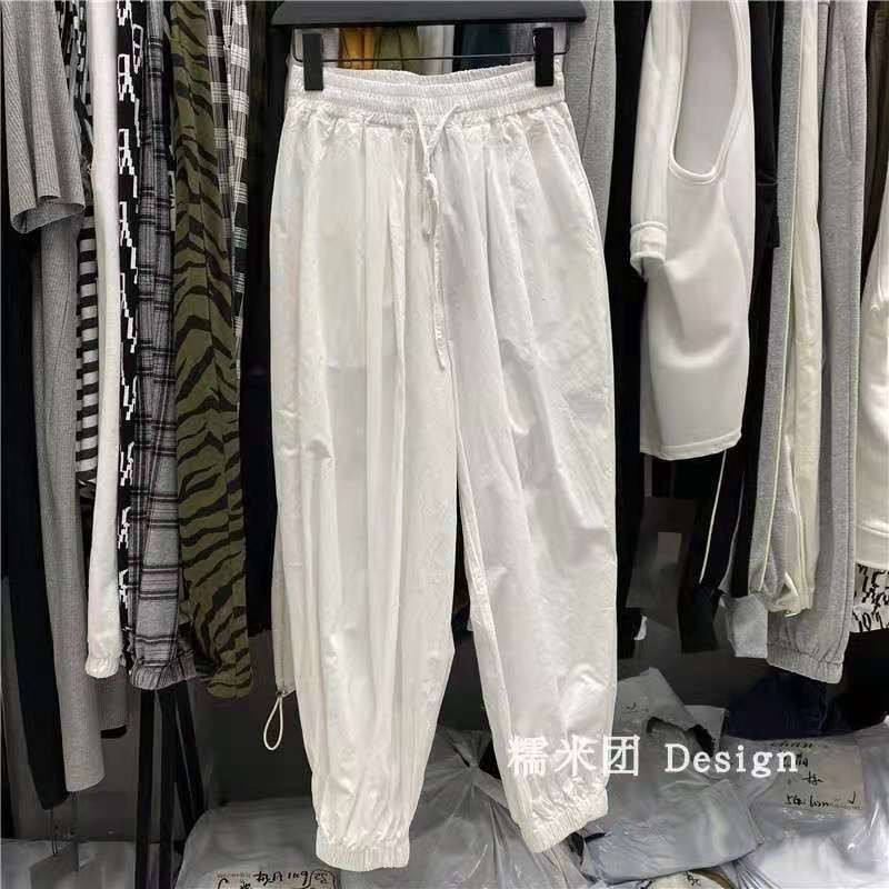 Arrival Summer Korean Style Women Loose Casual Elastic Waist Ankle-length Pants All-matched Cotton Harem T01 210512