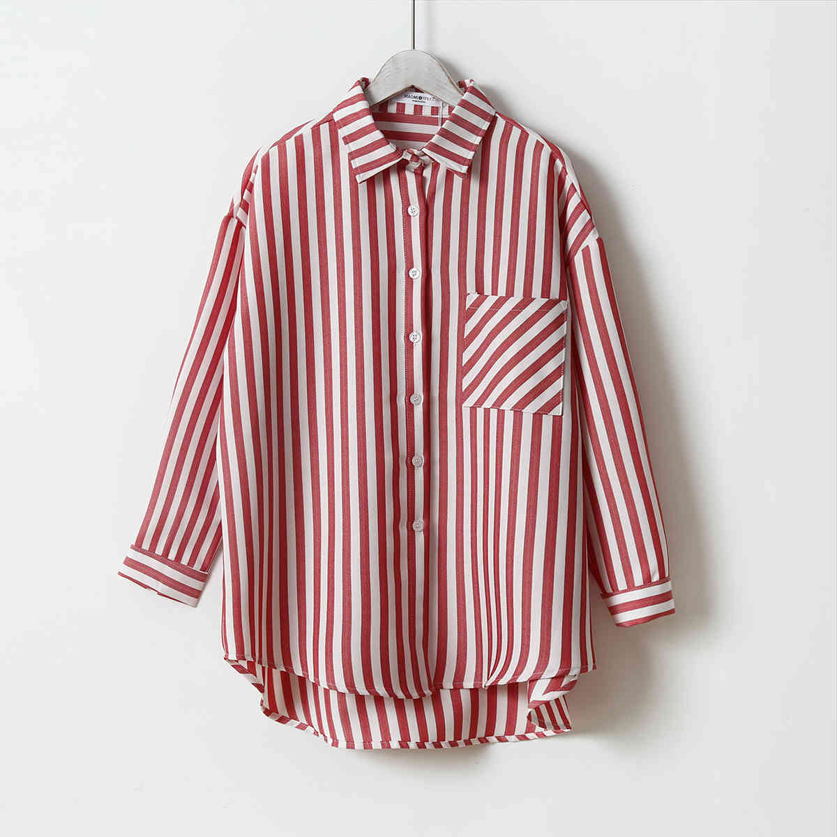 Spring Autumn Loose Long Sleeve Stripe Women Shirts Korean Button Blouses Office Lady Regular s Tops 6652 50 210510