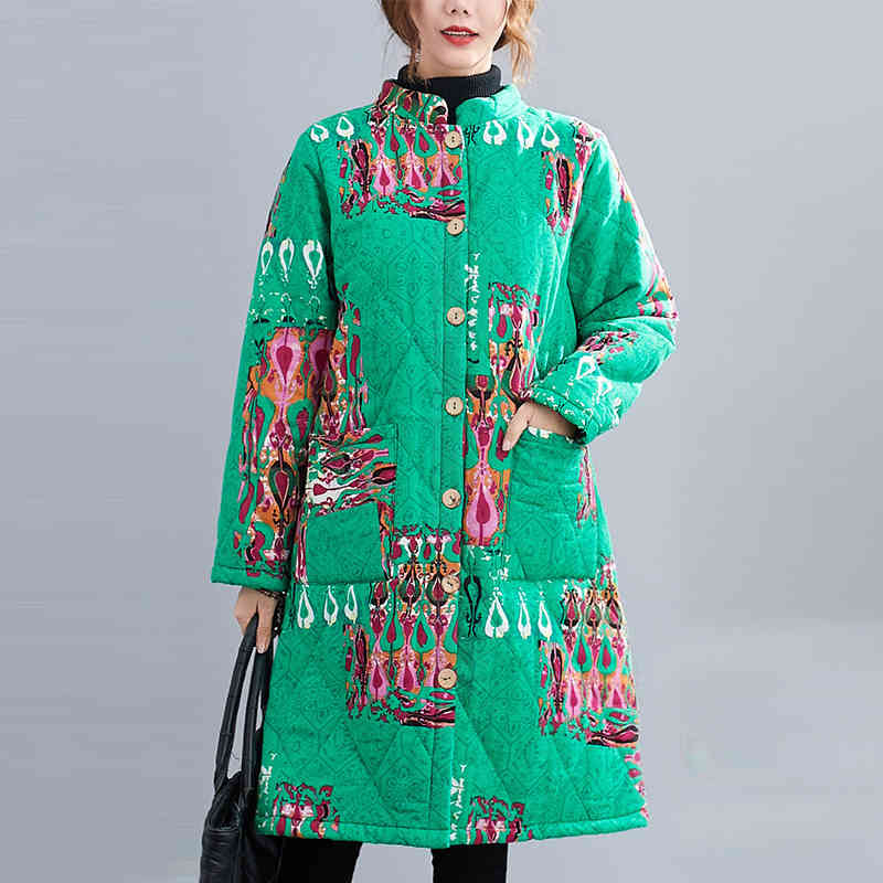 Johnature Women Casual Print Parkas Warm Korean Style Coats Pockets Winter Thicken Female Parkas O-neck Coat 210521, Green
Johnature Women Casual Print Parkas Warm Korean Style Coats Pockets Winter Thicken Female Parkas O-neck Coat 210521, Green