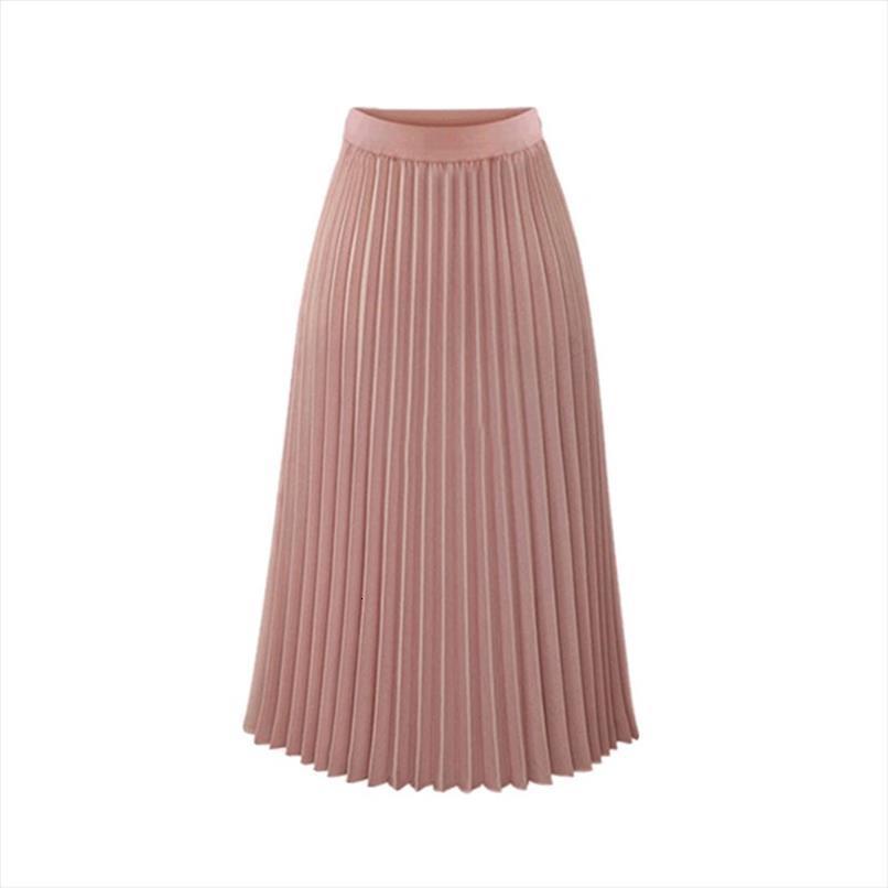 summer chiffon solid color womens skirt stitching mid length high waist elastic pink plus size slim pleated, Black
summer chiffon solid color womens skirt stitching mid length high waist elastic pink plus size slim pleated, Black
