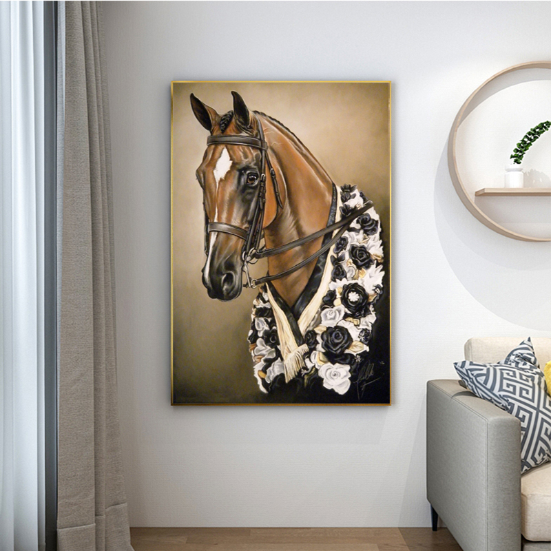 Arabian Horse Posters Animal Canvas Prints Wall Art Pictures For Living Room Modern Home Decor Decorative Paintings Folk-Custom