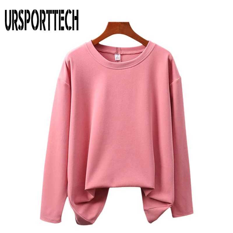 Autumn Spring Women T Shirt Oversize 100% Cotton T-shirt Long Sleeve Plus Size Women Tshirts High Quality Oversized Korean Tops 210528