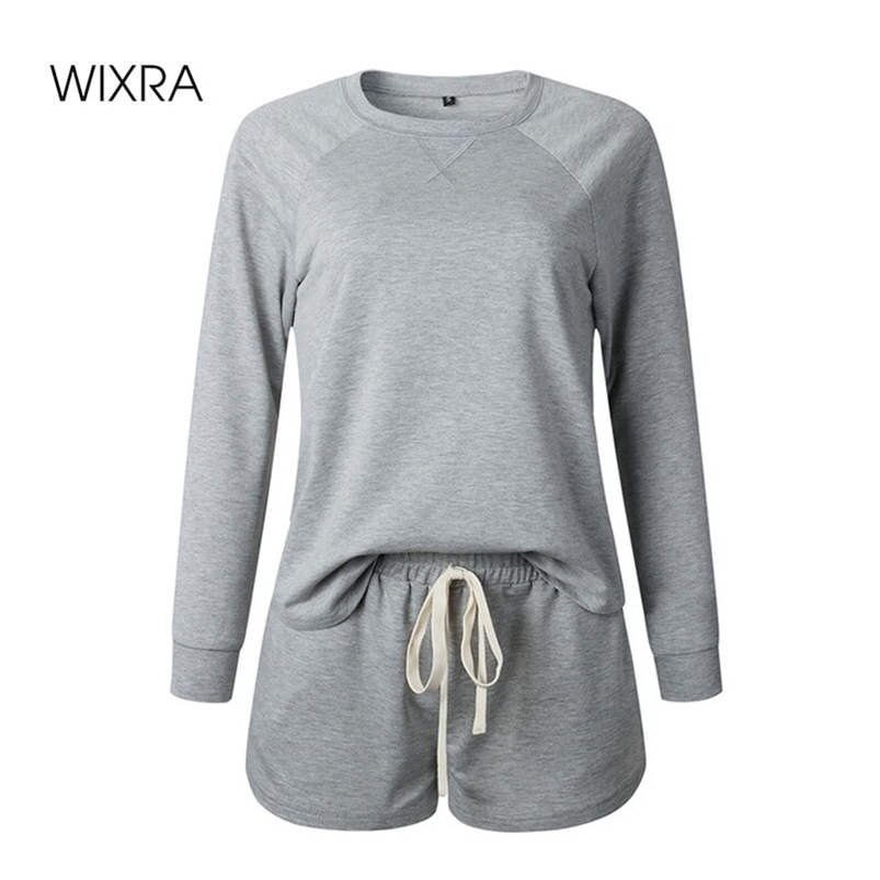 Wixra Womens Suits Leisure Home Wear Long Sleeve Tops+Lace-Up Shorts Ladys Casual 2 Piece Sets Summer 210721, Tz203s5003blue
Wixra Womens Suits Leisure Home Wear Long Sleeve Tops+Lace-Up Shorts Ladys Casual 2 Piece Sets Summer 210721, Tz203s5003blue