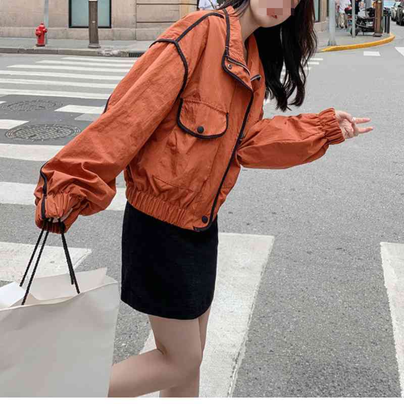 Fresh Preppy Style Office Lady Baseball Jackets Women Spring Fashion All-match Outwear Casual Loose Soft Femme Veste 210525, Orange
Fresh Preppy Style Office Lady Baseball Jackets Women Spring Fashion All-match Outwear Casual Loose Soft Femme Veste 210525, Orange