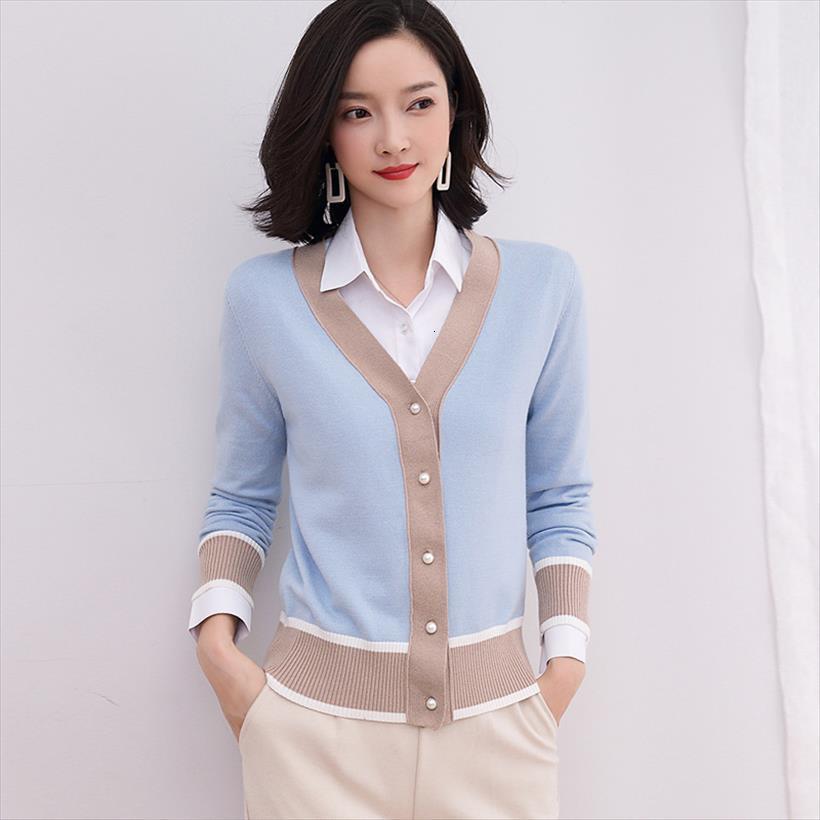 knitted cardigan spring women womens sweater contrast color v neck long sleeve fashion for female jumper outwear, White;black
knitted cardigan spring women womens sweater contrast color v neck long sleeve fashion for female jumper outwear, White;black
