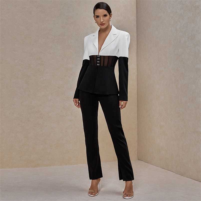 Ocstrade Two Piece Set Women Suit Blazer and Pants Club Two Piece Outfits Runway Clothes Fall Black and White 2 Piece Set 211109, Royal blue
Ocstrade Two Piece Set Women Suit Blazer and Pants Club Two Piece Outfits Runway Clothes Fall Black and White 2 Piece Set 211109, Royal blue