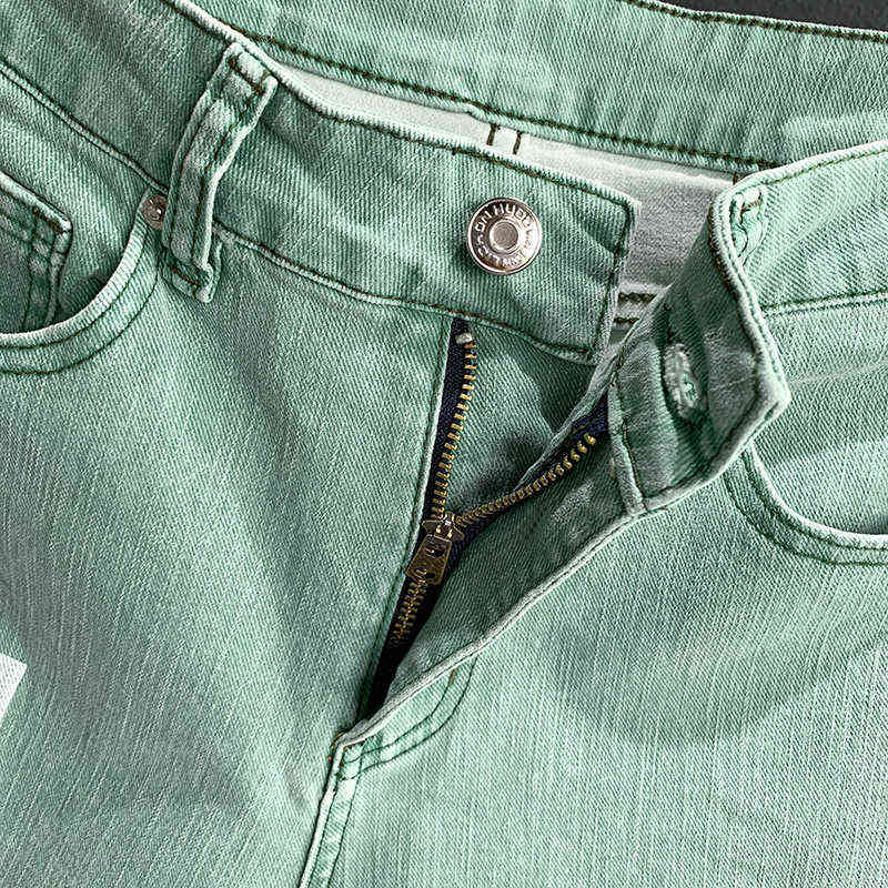 Green denim short Men Short 2020 Summer Cargo jeans short Men Casual Brand Classic Beach Men hole Ripped Shorts Bermuda G1209