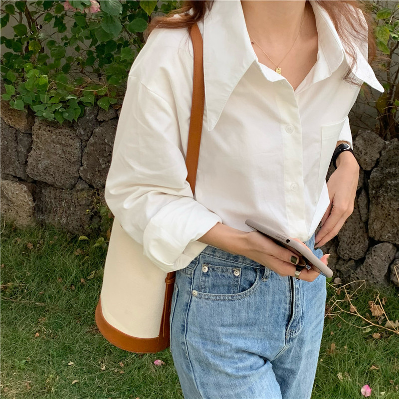 Chic Basic Office Lady Female Minimalist All Match Fashion Elegance Blouses Women Streetwear Gentle Solid Shirts 210421