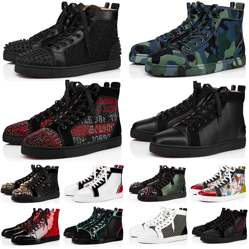 Designer red bottoms shoe men women Casual Shoes fashion high Black White Camo Green Glitter Grey pink leather suede mens spikes sneakers With Box, Color#31
Designer red bottoms shoe men women Casual Shoes fashion high Black White Camo Green Glitter Grey pink leather suede mens spikes sneakers With Box, Color#31