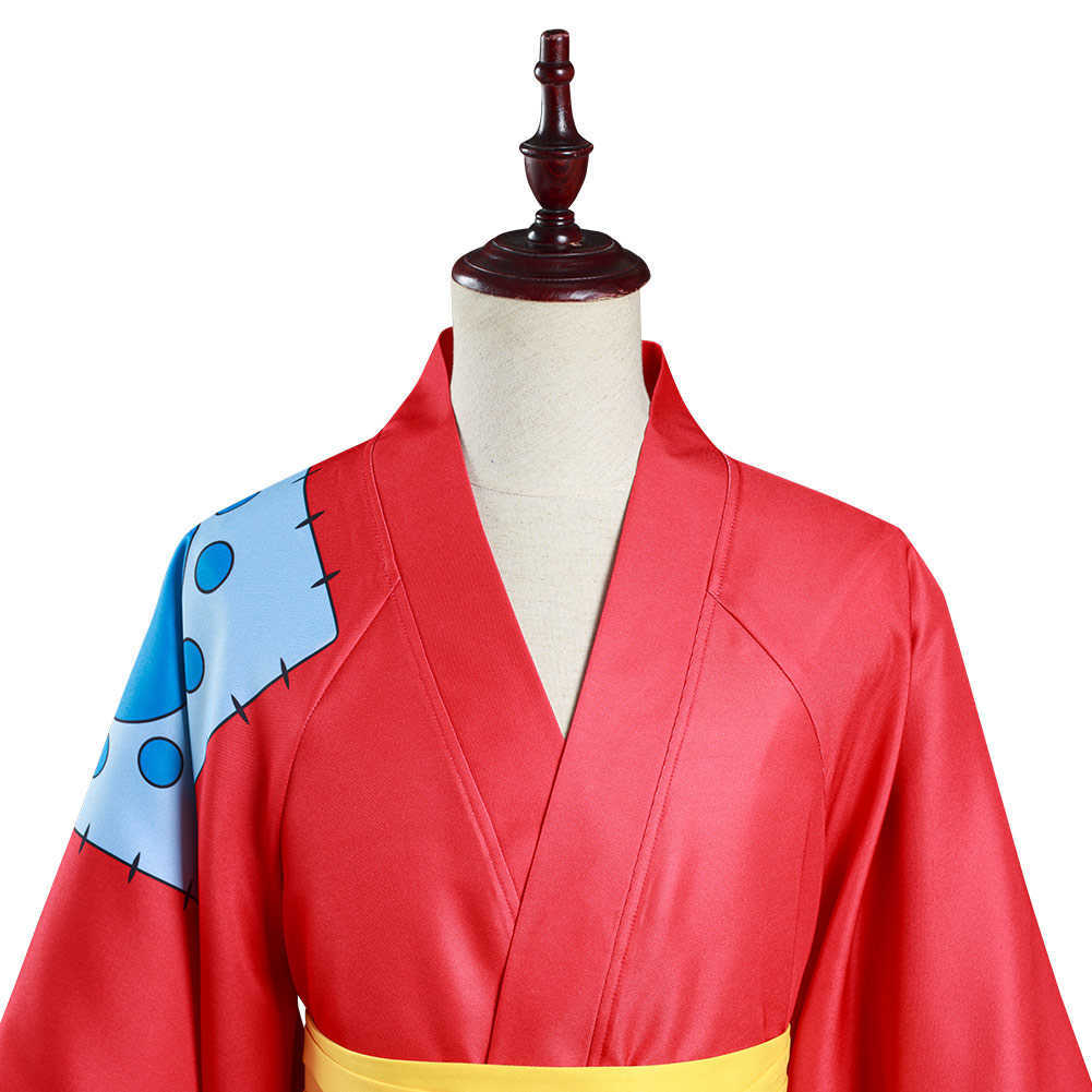 One Piece Wano Country Monkey D. Luffy Cosplay Costume Kimono Outfits Halloween Carnival Suit Y0913
