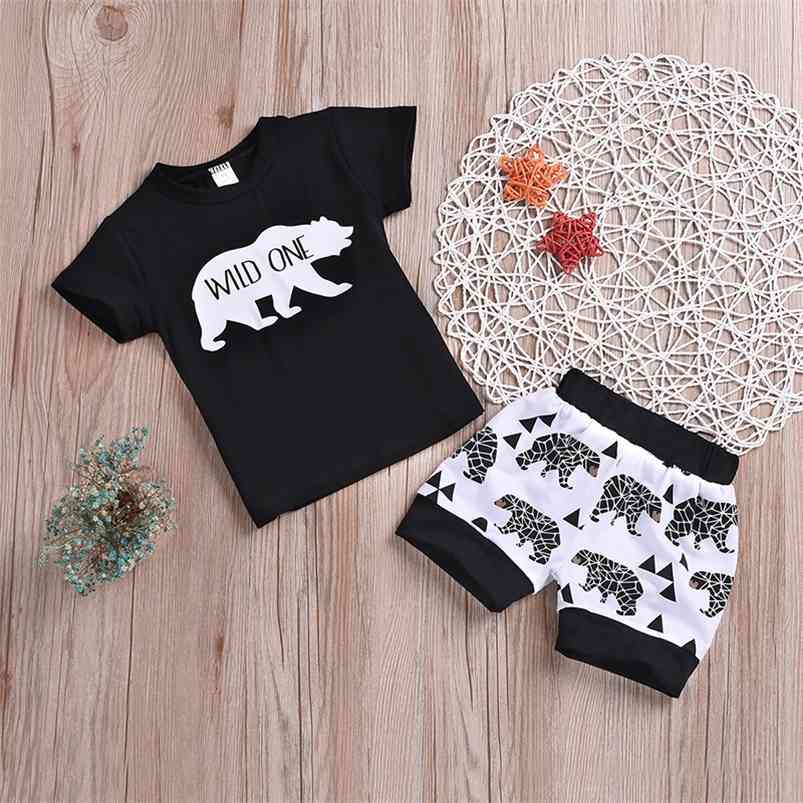 Summer Children Sets Casual Short Sleeve Print Bear T-shirt Patchwork Shorts 2Pcs Boys Clothes 1-4T 210629, Black
Summer Children Sets Casual Short Sleeve Print Bear T-shirt Patchwork Shorts 2Pcs Boys Clothes 1-4T 210629, Black
