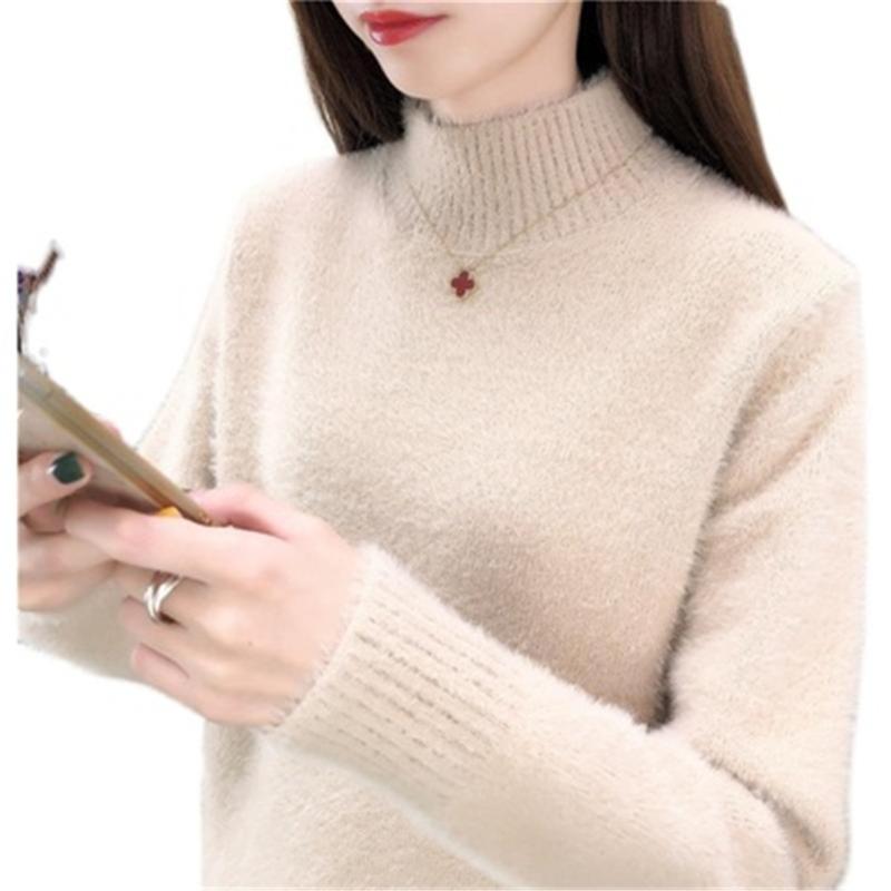Women's Sweaters Casual Mink Cashmere Knitted Sweater Women 2022 Autumn Winter Turtleneck Long Sleeve Jumper Korean Lady Pullover Female Kni, White;black
Women's Sweaters Casual Mink Cashmere Knitted Sweater Women 2022 Autumn Winter Turtleneck Long Sleeve Jumper Korean Lady Pullover Female Kni, White;black