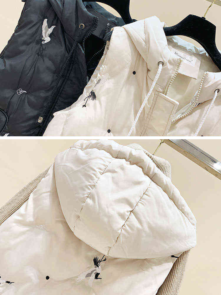 Women's Winter Long Vests Sleeveless 5XL Plus Size Black Down Cotton Jackets Female Oversized Warm Coats Vest for Women 211120