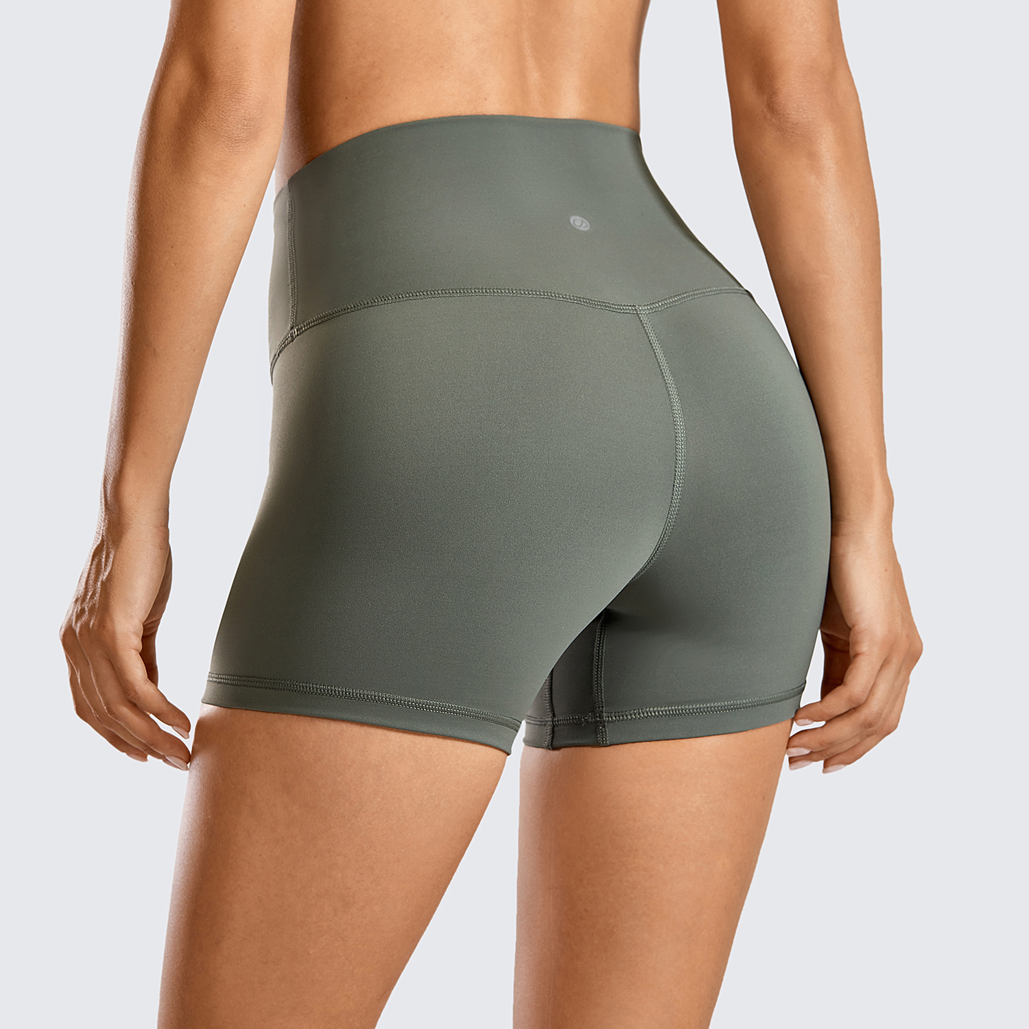 Yoga Shorts SYROKAN Naked Feeling High Waisted Workout for Women Athletic Running Volleyball Short Tight -4 Inches