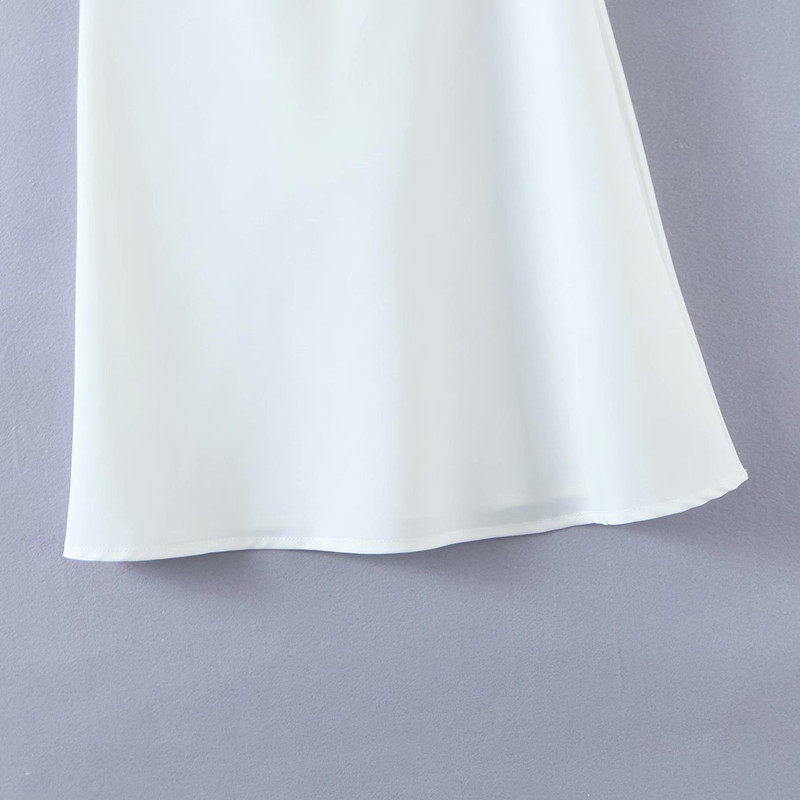 Casual Women Bow Lace Solid Color Dress Summer Fashion Ladies Office Lady Female Satin Pile Collar Mini 210430