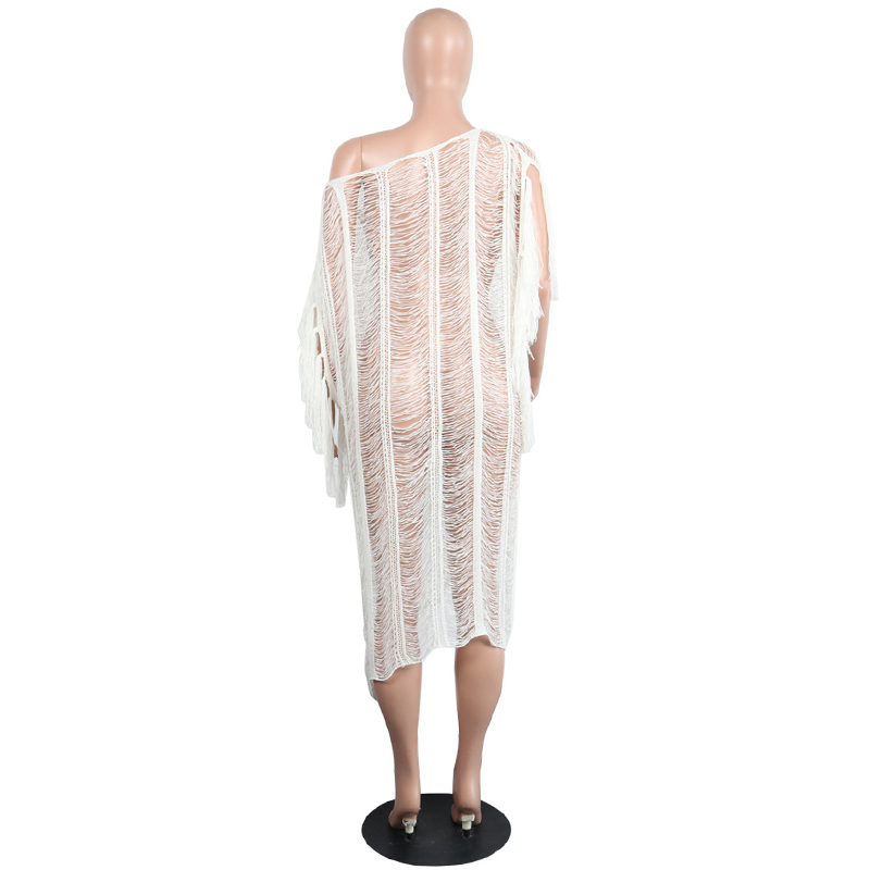 Sexy Through Hollow Out Bikini Cover-ups White Crochet Tunic Women Summer Dress Beach Wear Swim Suit Cover Up A862 210420