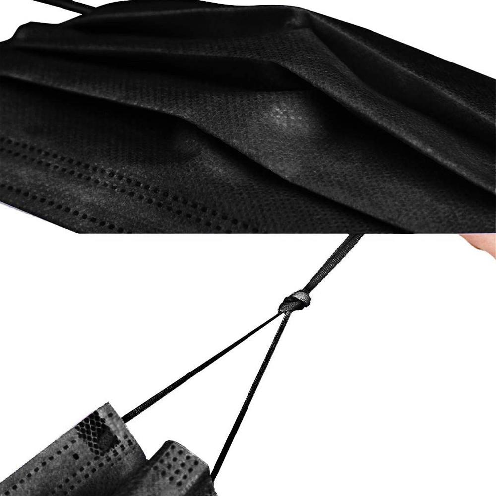 Disposable Face Masks USA in Stock Black 3-Layer Protection Sanitary Outdoor Mask with Earloop Mouth