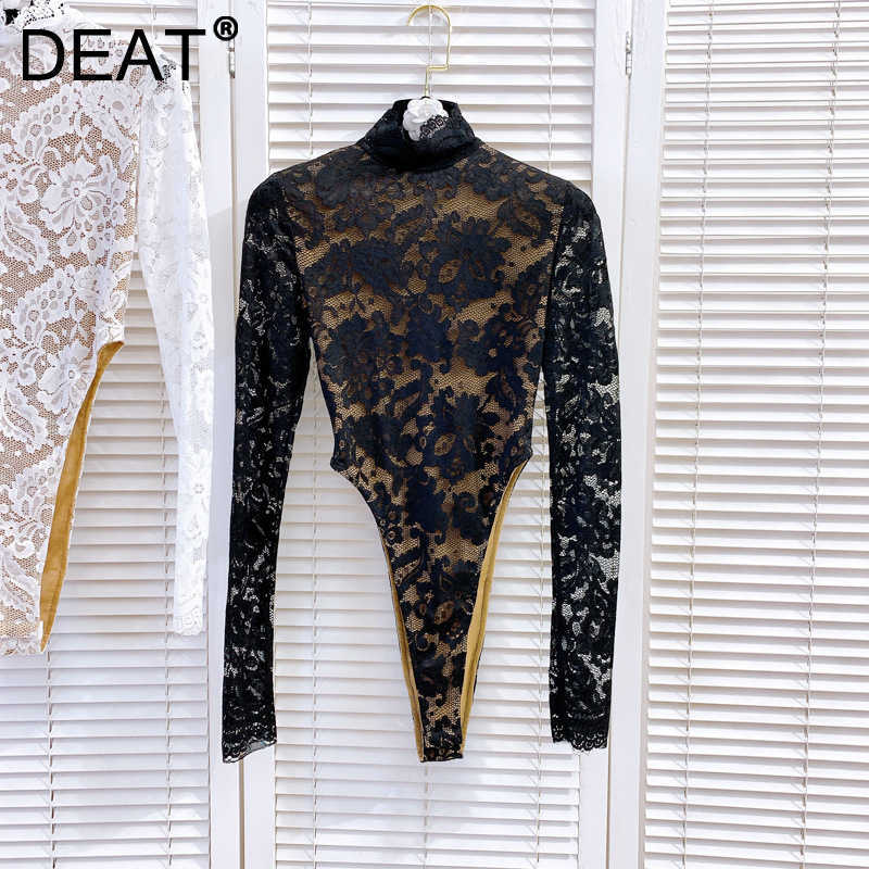 DEAT Spring Arrivals Stand Collar Long Sleeve Lace Open Back Lace Up Slim Bodysuits MZ650 210709, Black
DEAT Spring Arrivals Stand Collar Long Sleeve Lace Open Back Lace Up Slim Bodysuits MZ650 210709, Black